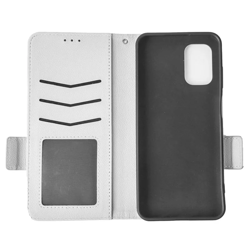 For Nokia G60 5G Litchi Texture Phone Cover PU Leather Magnetic Clasp Anti-fall Smartphone Case with Stand Wallet - White