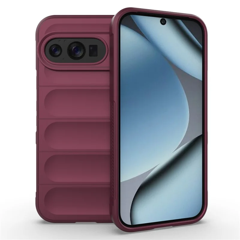 AMORUS For Google Pixel 10 Pro  /  Pixel 10 Case Shockproof Soft TPU Rugged Phone Back Cover - Wine Red