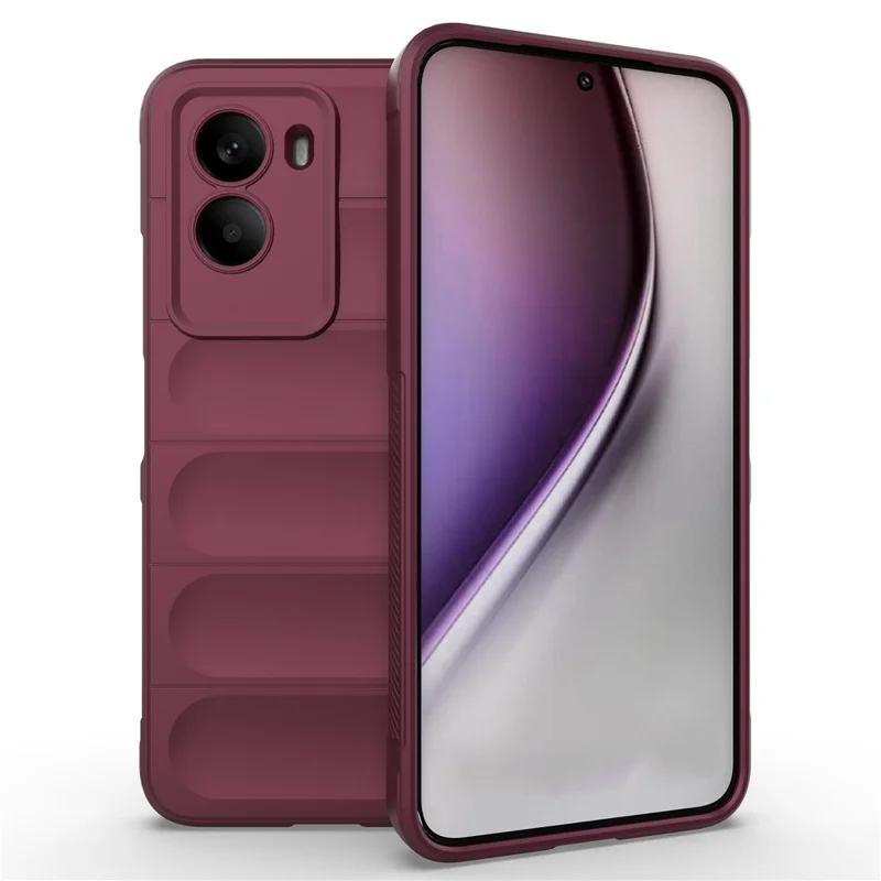 AMORUS Etui na Xiaomi Poco M7 4G (169 mm) / M7 Plus 5G, odporno na wstrząsy, miękkie z TPU, wytrzymałe pokrycie tylne - czerwony wino
