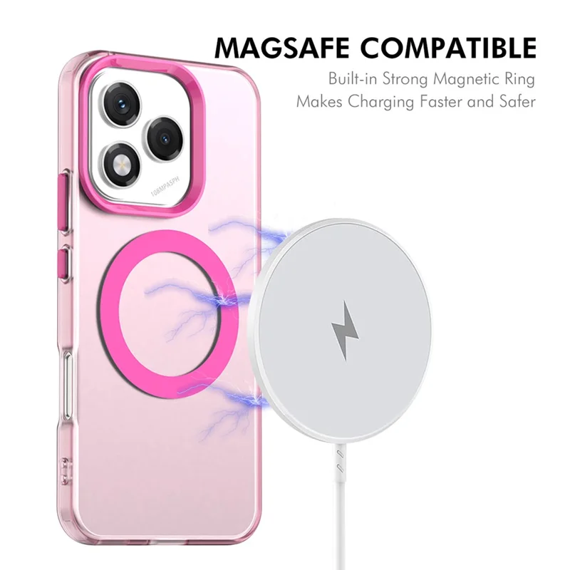 ENKAY HAT PRINCE For Honor 400 Lite 5G Case with 9H Tempered Glass PC TPU Phone Cover Magnetic Case - Rose