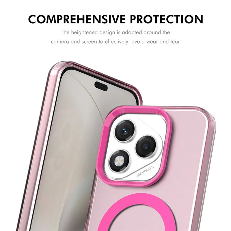 ENKAY HAT PRINCE For Honor 400 Lite 5G Case with 9H Tempered Glass PC TPU Phone Cover Magnetic Case - Rose