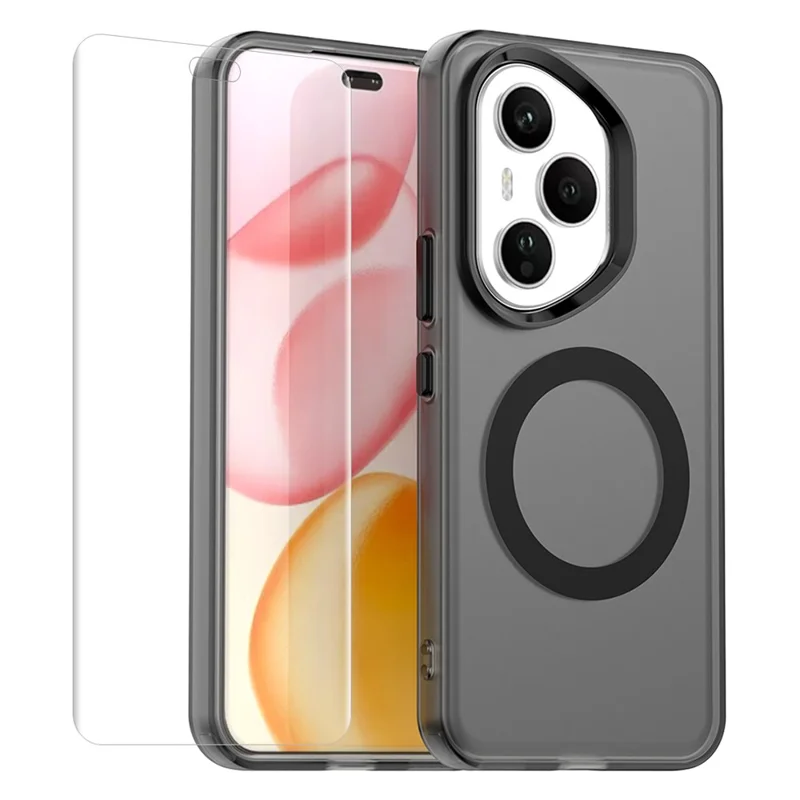 ENKAY Hat-Prince For Honor 400 Pro 5G (Global) Case with Hydrogel Film PC TPU Phone Cover Magnetic Case - Black