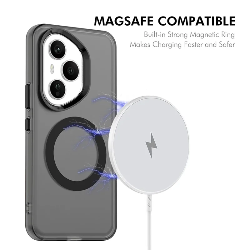 ENKAY Hat-Prince For Honor 400 Pro 5G (Global) Case with Hydrogel Film PC TPU Phone Cover Magnetic Case - Black