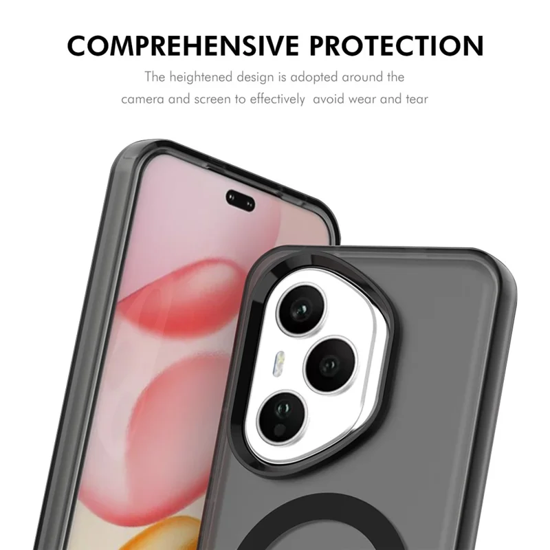 ENKAY Hat-Prince For Honor 400 Pro 5G (Global) Case with Hydrogel Film PC TPU Phone Cover Magnetic Case - Black