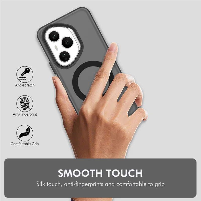 ENKAY Hat-Prince For Honor 400 Pro 5G (Global) Case with Hydrogel Film PC TPU Phone Cover Magnetic Case - Black