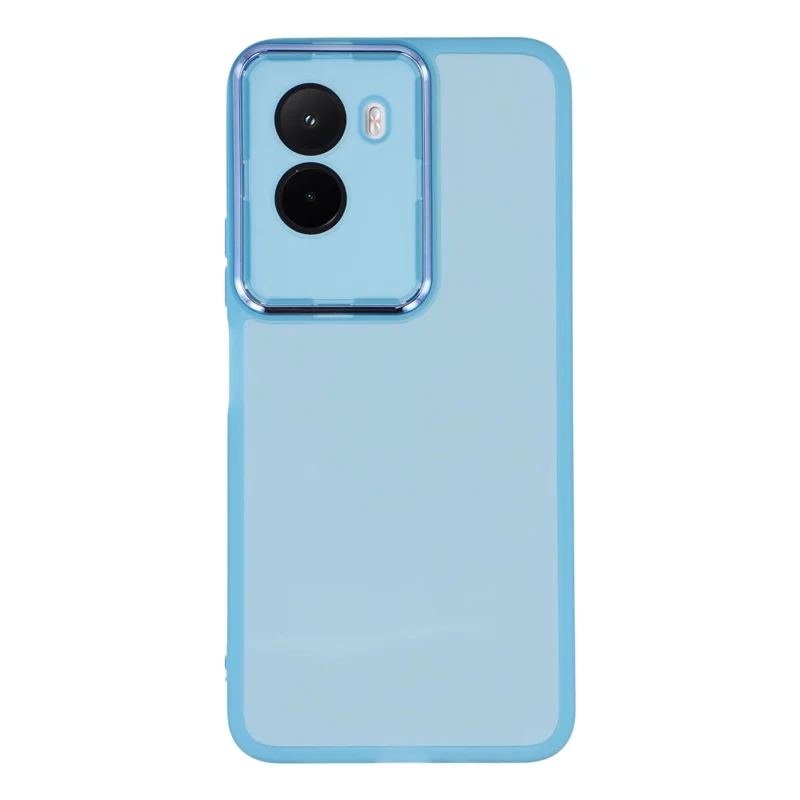 TPU-hoesje voor Xiaomi Poco M7 4G (169 mm) met geëlectrodeerde cameraframe - Transparant blauw