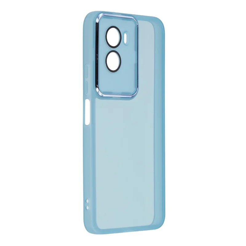 TPU-hoesje voor Xiaomi Poco M7 4G (169 mm) met geëlectrodeerde cameraframe - Transparant blauw