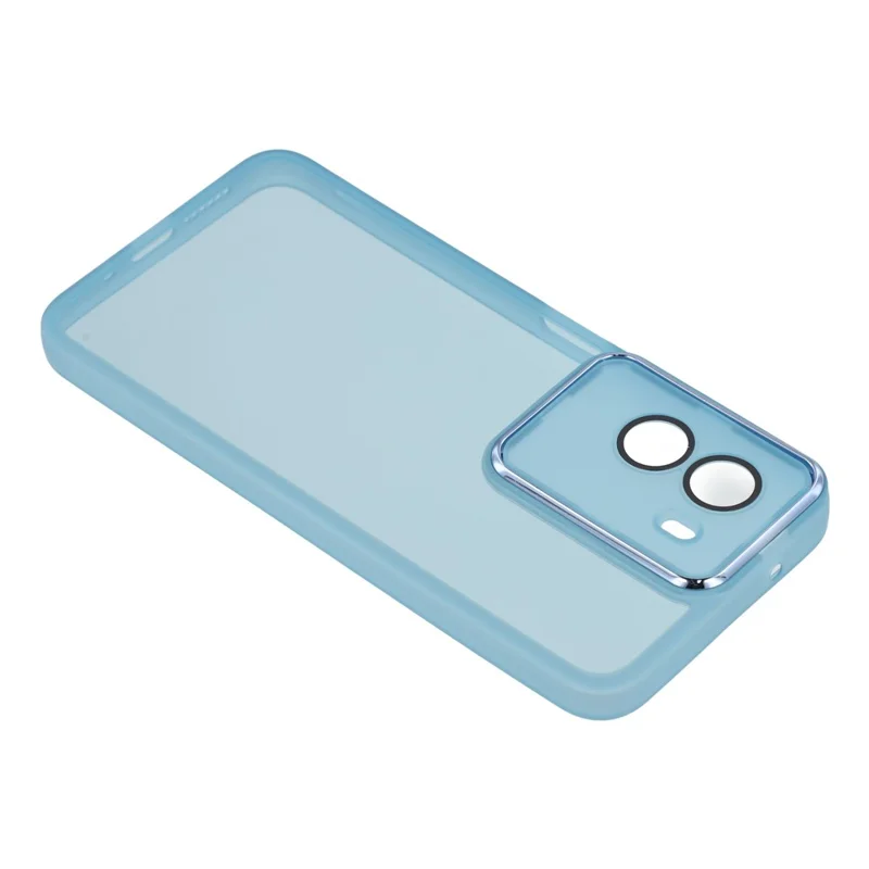 TPU-hoesje voor Xiaomi Poco M7 4G (169 mm) met geëlectrodeerde cameraframe - Transparant blauw