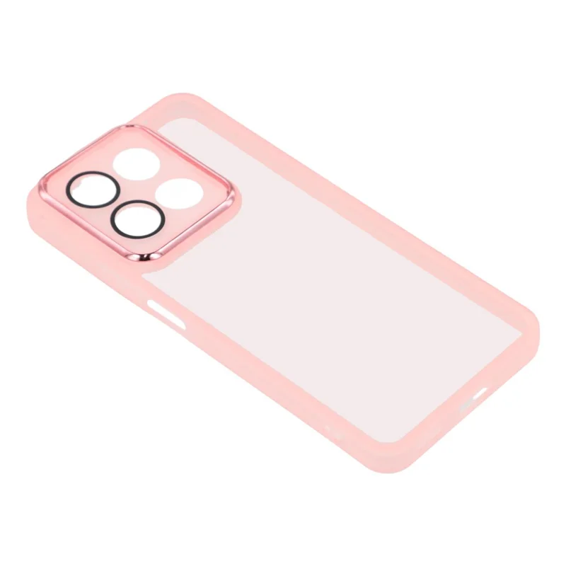 Til Honor X7d 4G / 400 Smart 5G Etui med elektropladeret kameraramme i TPU - Transparent rosa