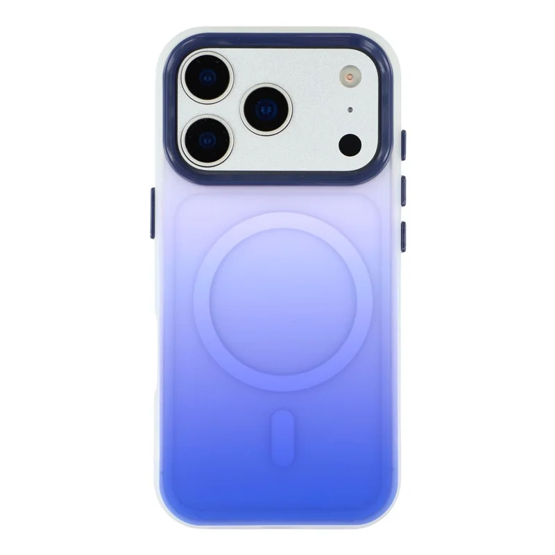 For iPhone 17 Pro Case Compatible with MagSafe Gradient Frosted Design PC + TPU Phone Cover - Blue