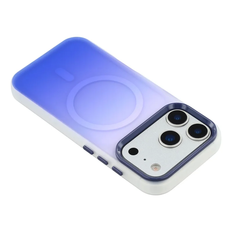 For iPhone 17 Pro Case Compatible with MagSafe Gradient Frosted Design PC + TPU Phone Cover - Blue