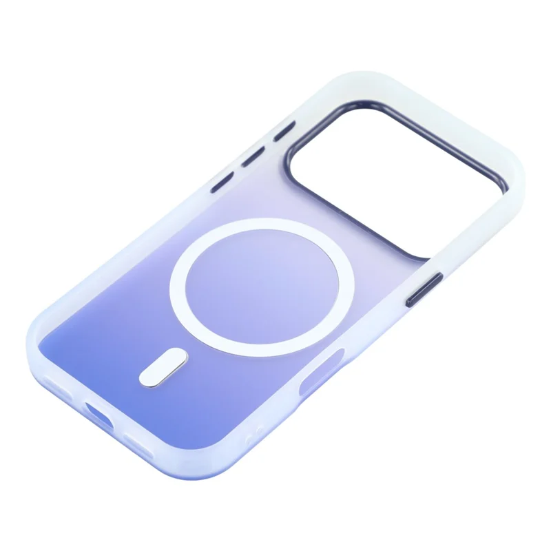 For iPhone 17 Pro Case Compatible with MagSafe Gradient Frosted Design PC + TPU Phone Cover - Blue