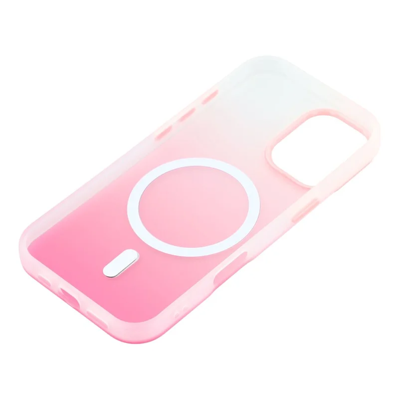 For iPhone 16 Plus Case Compatible with MagSafe Gradient Frosted Design PC + TPU Phone Cover - Pink