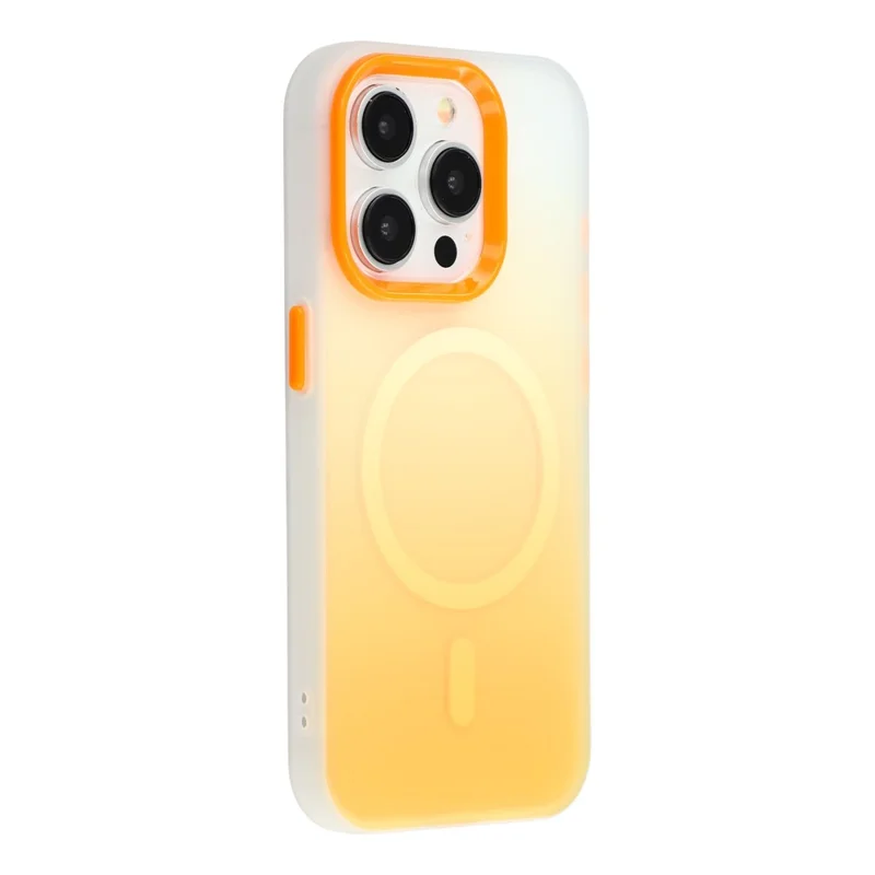 For iPhone 13 Pro Case Compatible with MagSafe Gradient Frosted Design PC + TPU Phone Cover - Orange