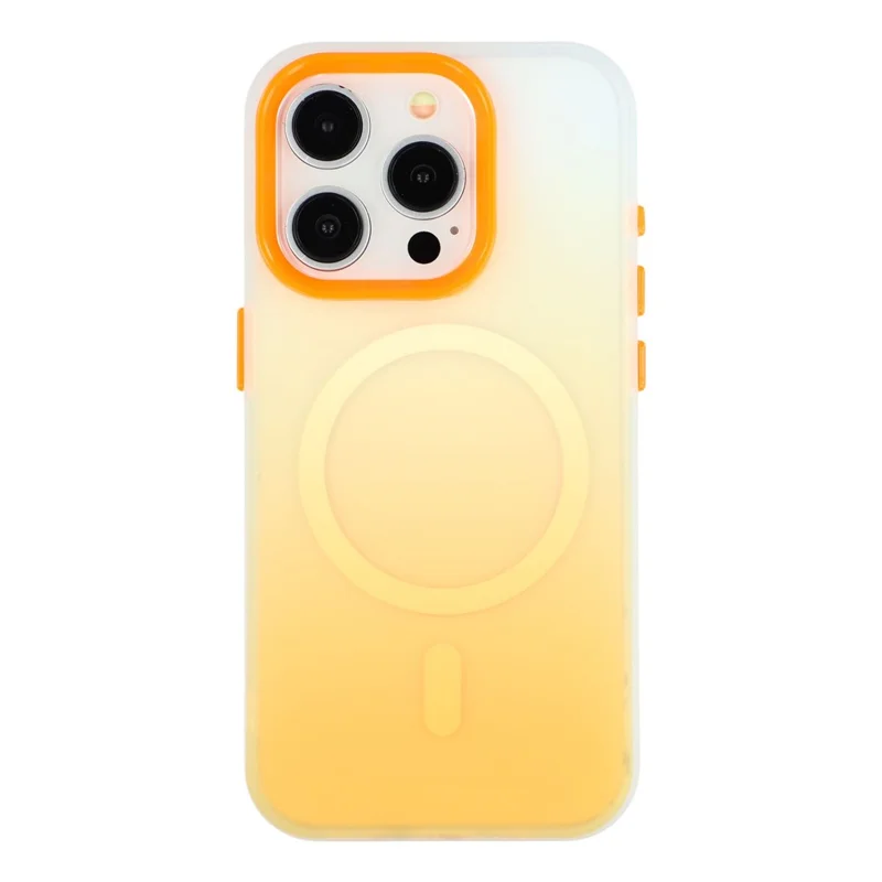 For iPhone 13 Pro Case Compatible with MagSafe Gradient Frosted Design PC + TPU Phone Cover - Orange