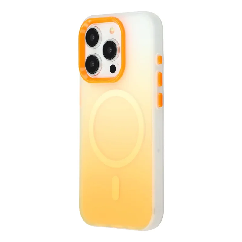 For iPhone 13 Pro Case Compatible with MagSafe Gradient Frosted Design PC + TPU Phone Cover - Orange