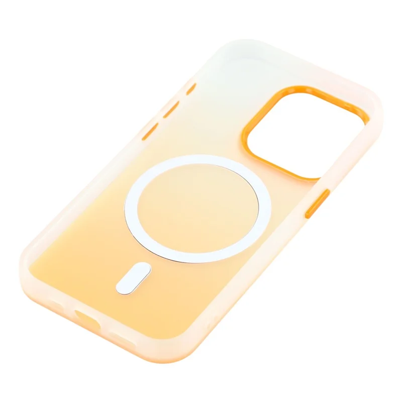 For iPhone 13 Pro Case Compatible with MagSafe Gradient Frosted Design PC + TPU Phone Cover - Orange
