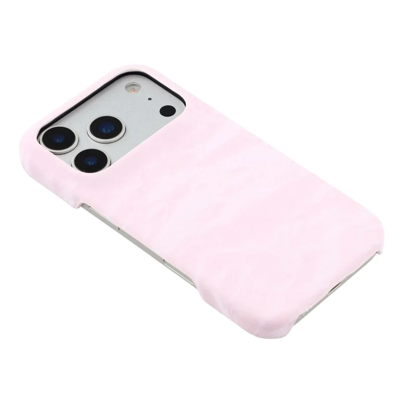 For iPhone 18 Pro Max / 17 Pro Max Case Velvet Texture Leather + PC Phone Back Cover - Pink