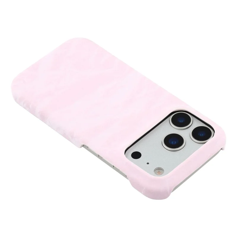 For iPhone 18 Pro Max / 17 Pro Max Case Velvet Texture Leather + PC Phone Back Cover - Pink