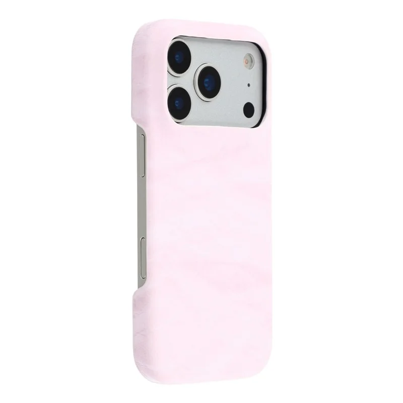 For iPhone 17 Pro Case Velvet Texture Leather + PC Phone Back Cover - Pink
