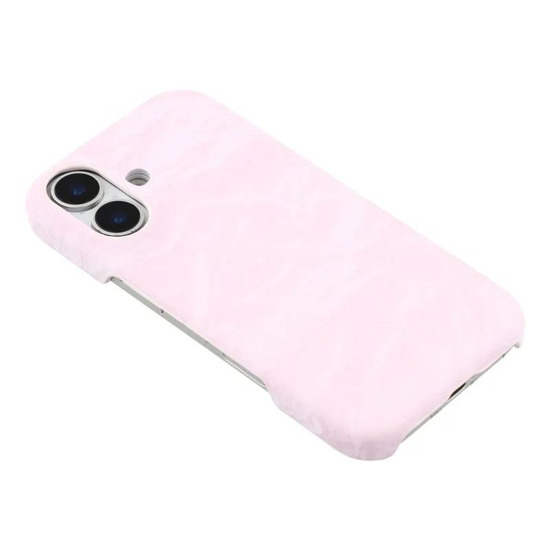 For iPhone 17 Case Velvet Texture Leather + PC Phone Back Cover - Pink