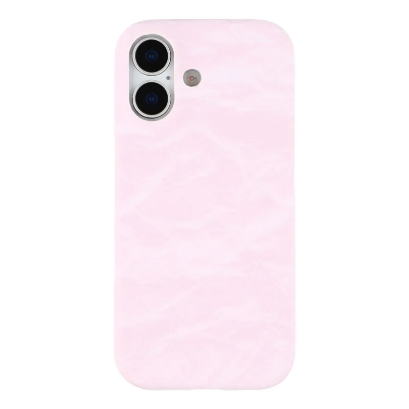 For iPhone 16 Plus Case Velvet Texture Leather + PC Phone Back Cover - Pink