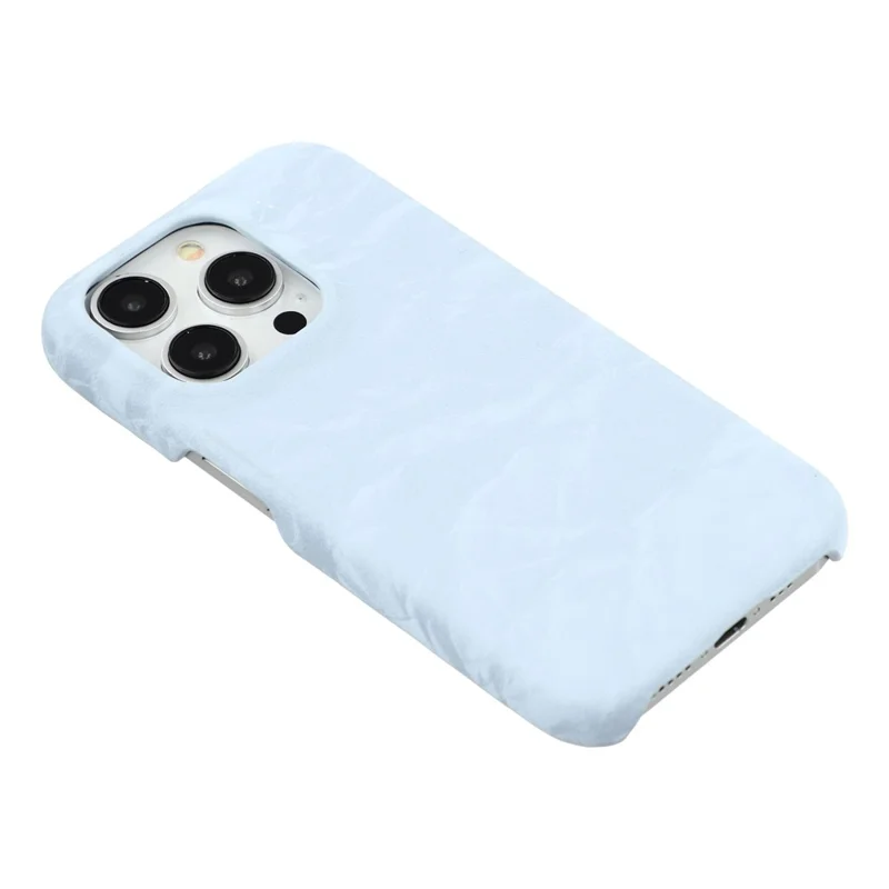 For iPhone 15 Pro Case Velvet Texture Leather + PC Phone Back Cover - Blue