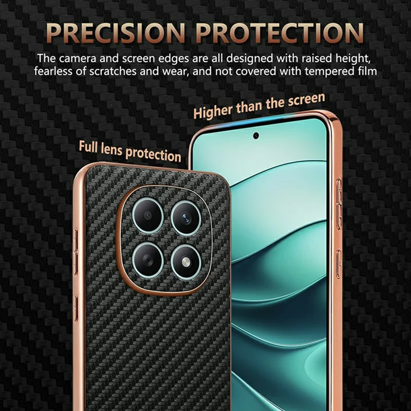 AZNS For Xiaomi Redmi Note 15 5G (Global) Case Electroplating Carbon Fiber Texture PU + TPU Phone Cover - Green