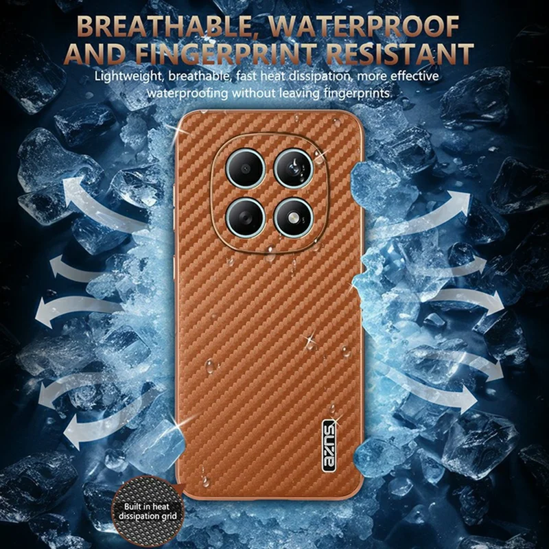 AZNS For Xiaomi Redmi Note 15 5G (Global) Case Electroplating Carbon Fiber Texture PU + TPU Phone Cover - Green