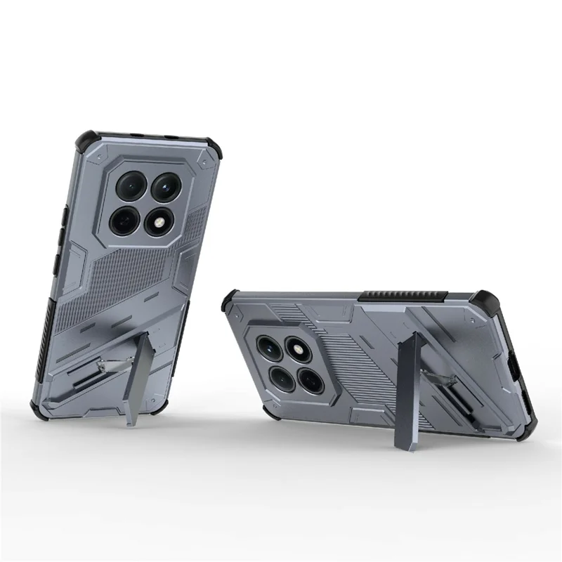 For Xiaomi Redmi Note 15 5G (Global) Case PC + TPU Shockproof Phone Cover with Kickstand - Grey