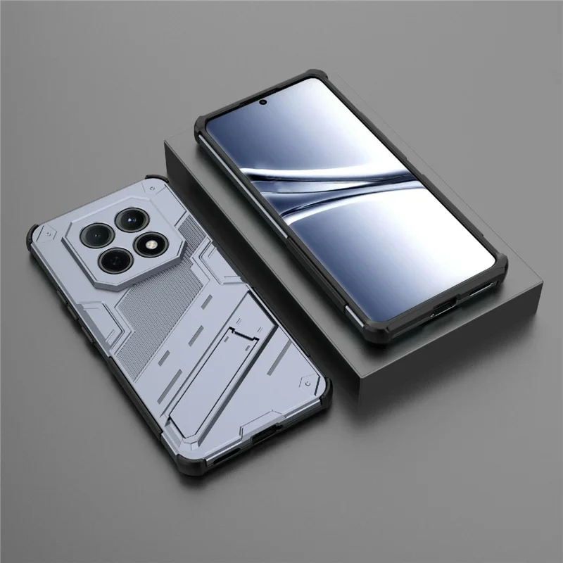 For Xiaomi Redmi Note 15 5G (Global) Case PC + TPU Shockproof Phone Cover with Kickstand - Grey