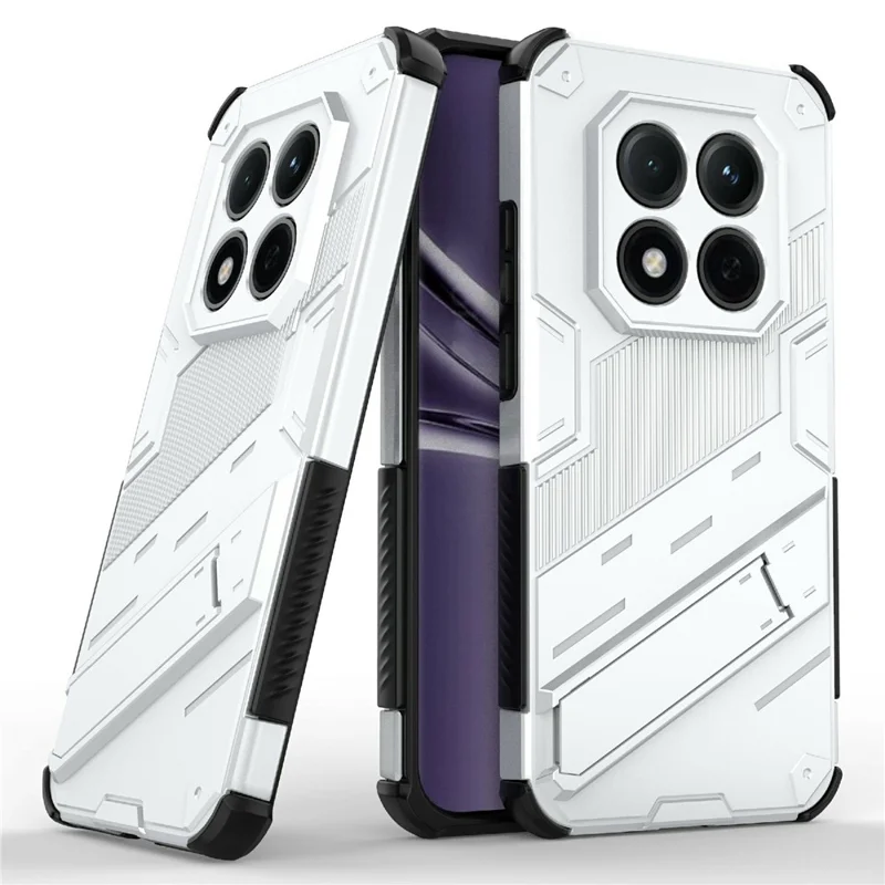 For Xiaomi Redmi Note 15 Pro 5G (Global) Case PC + TPU Shockproof Phone Cover with Kickstand - White