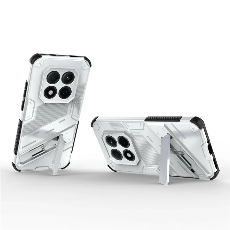 For Xiaomi Redmi Note 15 Pro 5G (Global) Case PC + TPU Shockproof Phone Cover with Kickstand - White