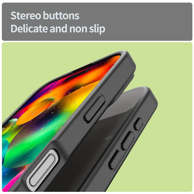 For iPhone 17 Skærm, Touch, Matte, Anti-drop, TPU, PC, Telefon Bagdæksel - Sort