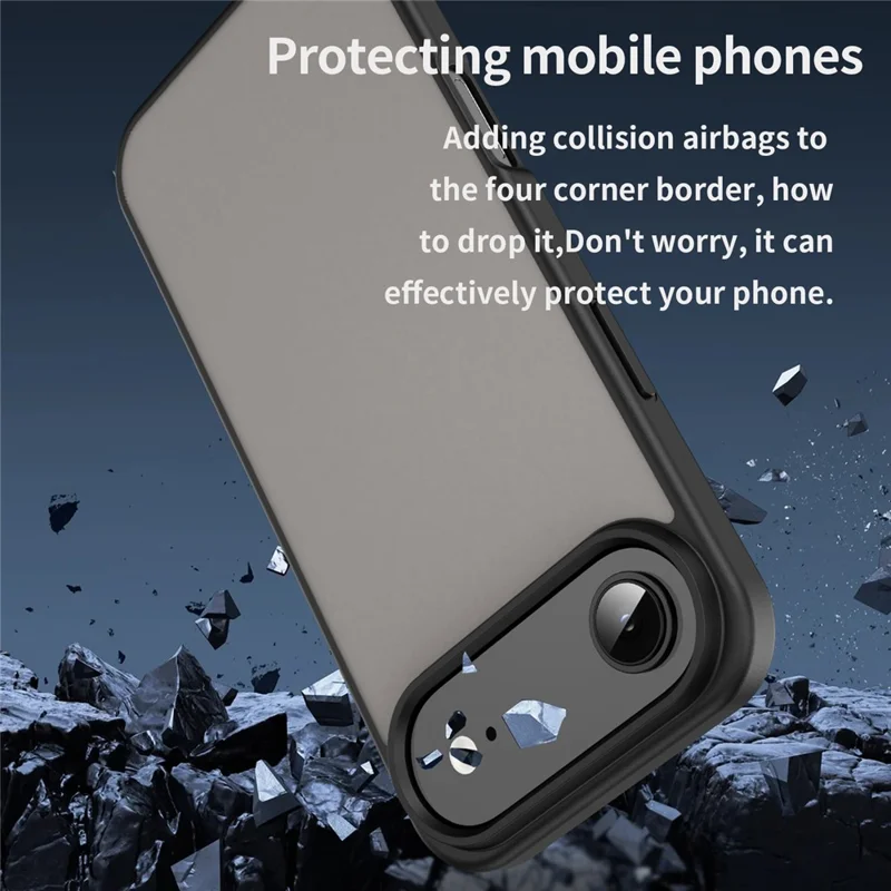 For iPhone Air Case Skin Touch Matte Anti Drop TPU PC Phone Back Cover - Black
