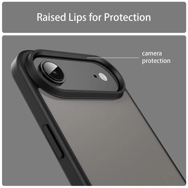 For iPhone Air Case Skin Touch Matte Anti Drop TPU PC Phone Back Cover - Black