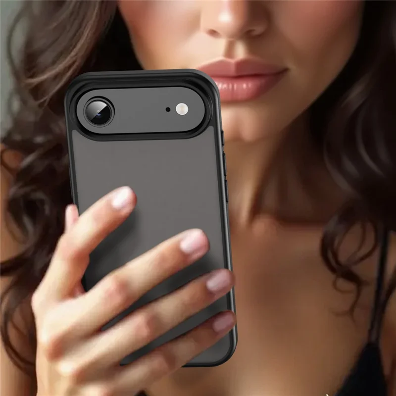 For iPhone Air Case Skin Touch Matte Anti Drop TPU PC Phone Back Cover - Black