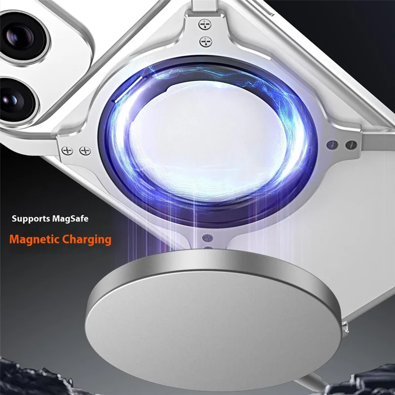 For iPhone 17 Pro Max Case Kickstand Metal Bumper Magnetic Phone Cover - Black  /  Red