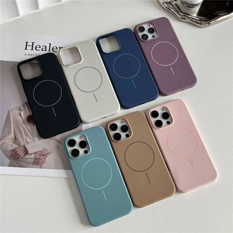 Bulk Buy For iPhone 15 Pro Max TPU Phone Case Compatible with MagSafe Matte Back Cover - Sapphire