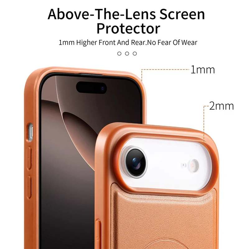 CASENEO For iPhone Air Magnetic Case Wristband PU Leather + PC Shockproof Phone Cover - Brown