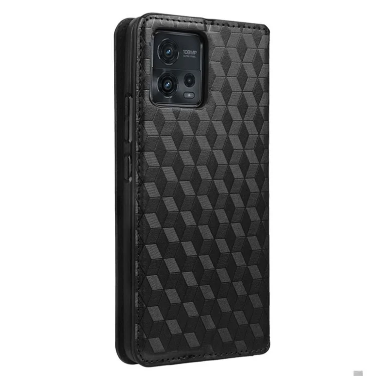 Для Motorola Moto G72 4G Rhombus Patter - Черный