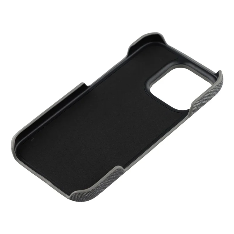 For iPhone 16 Pro Magnetic Case Denim Cloth Texture Leather + PC Shockproof Phone Cover - Dark Grey