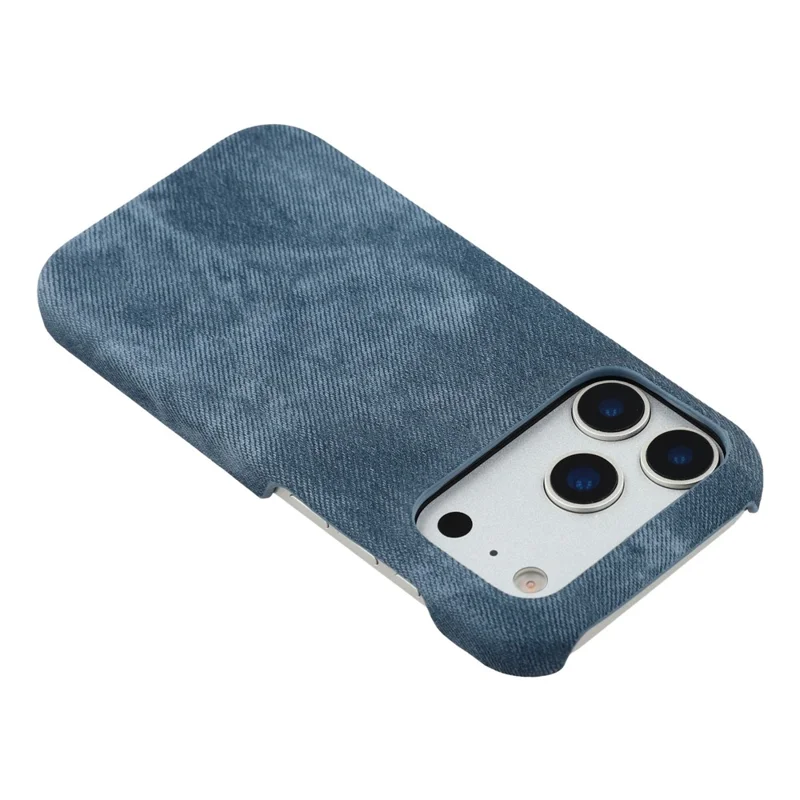 For iPhone 17 Pro Max Magnetic Case Denim Cloth Texture Leather + PC Shockproof Phone Cover - Dark Blue