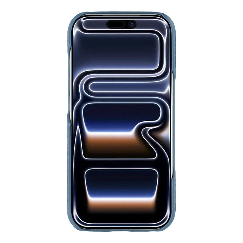 For iPhone 17 Pro Magnetic Case Denim Cloth Texture Leather + PC Shockproof Phone Cover - Dark Blue