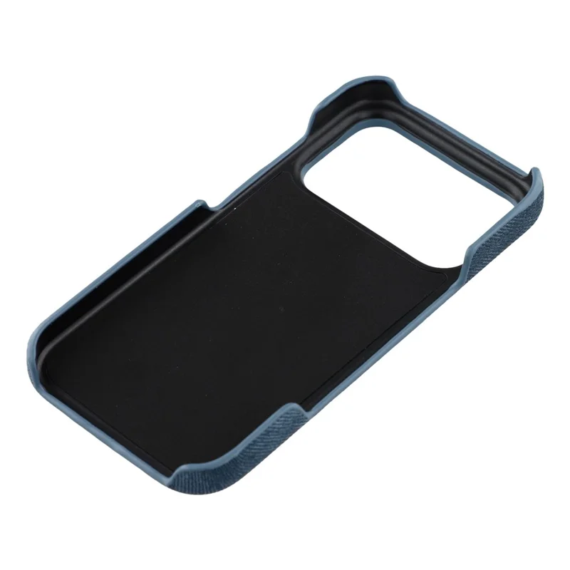 For iPhone 17 Pro Magnetic Case Denim Cloth Texture Leather + PC Shockproof Phone Cover - Dark Blue