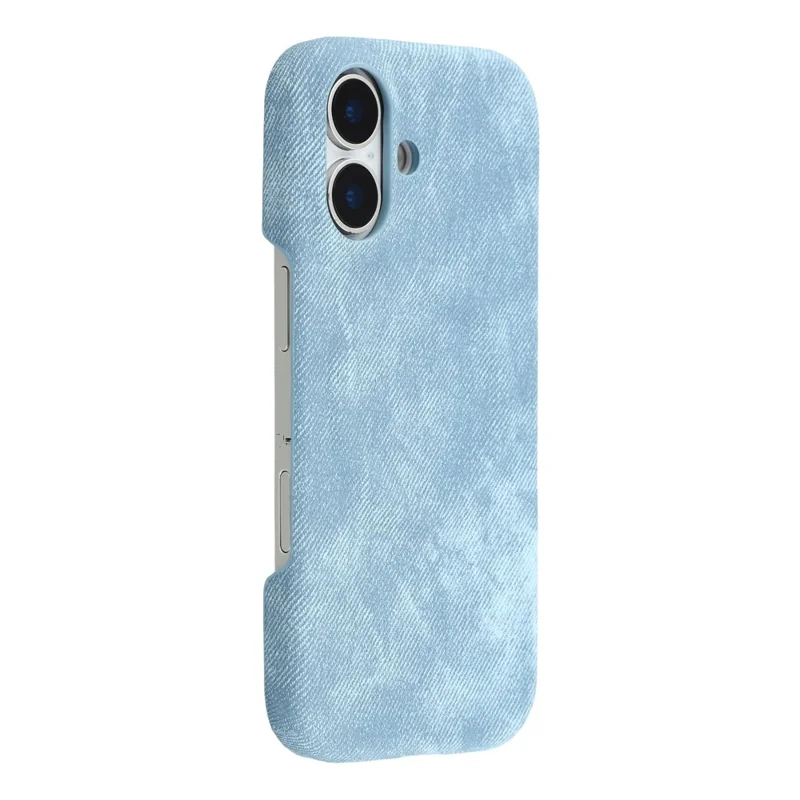 For iPhone 17 Magnetic Case Denim Cloth Texture Leather + PC Shockproof Phone Cover - Baby Blue