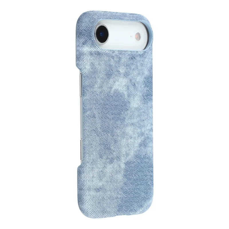 For iPhone Air Magnetic Case Denim Cloth Texture Leather + PC Shockproof Phone Cover - Grey Blue