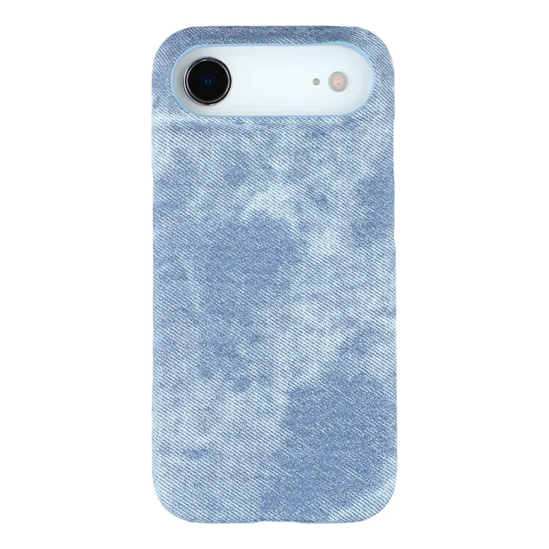 For iPhone Air Magnetic Case Denim Cloth Texture Leather + PC Shockproof Phone Cover - Grey Blue