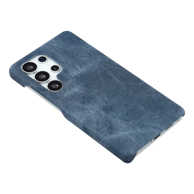 For Samsung Galaxy S24 Ultra Magnetic Case Denim Cloth Texture Leather + PC Shockproof Phone Cover - Dark Blue