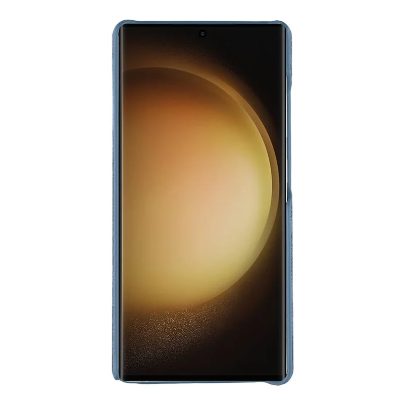 For Samsung Galaxy S23 Ultra Magnetic Case Denim Cloth Texture Leather + PC Shockproof Phone Cover - Dark Blue